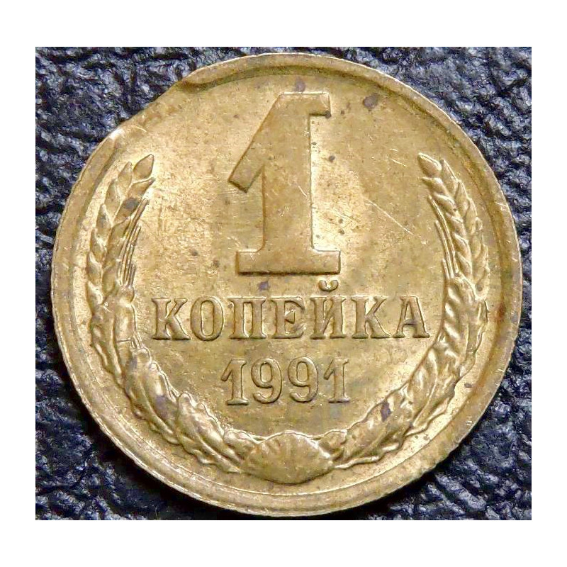 1 копейка 1991 брак. выкус